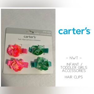 🆕CARTER’S - NWT - INFANT / TODDLER GIRLS 4PK HAIR CLIPS